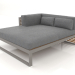 Modelo 3d Sofá modular XL, seção 2 esquerda, madeira artificial (cinza quartzo) - preview
