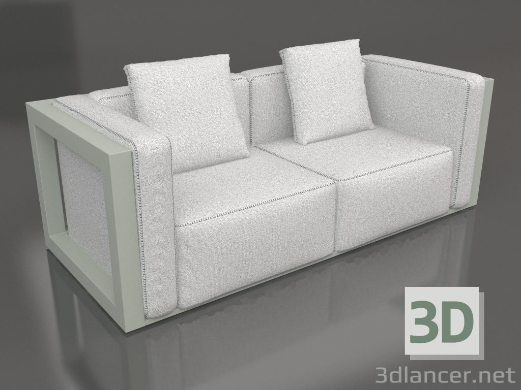 3D Modell 2-Sitzer-Sofa (Zementgrau) - Vorschau