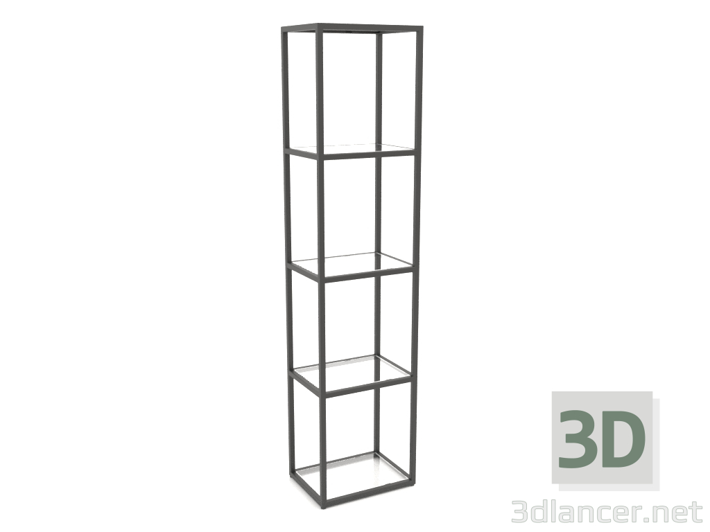 3d model Rejilla rectangular grande (GLASS, 40x30x170, 5 baldas) - vista previa