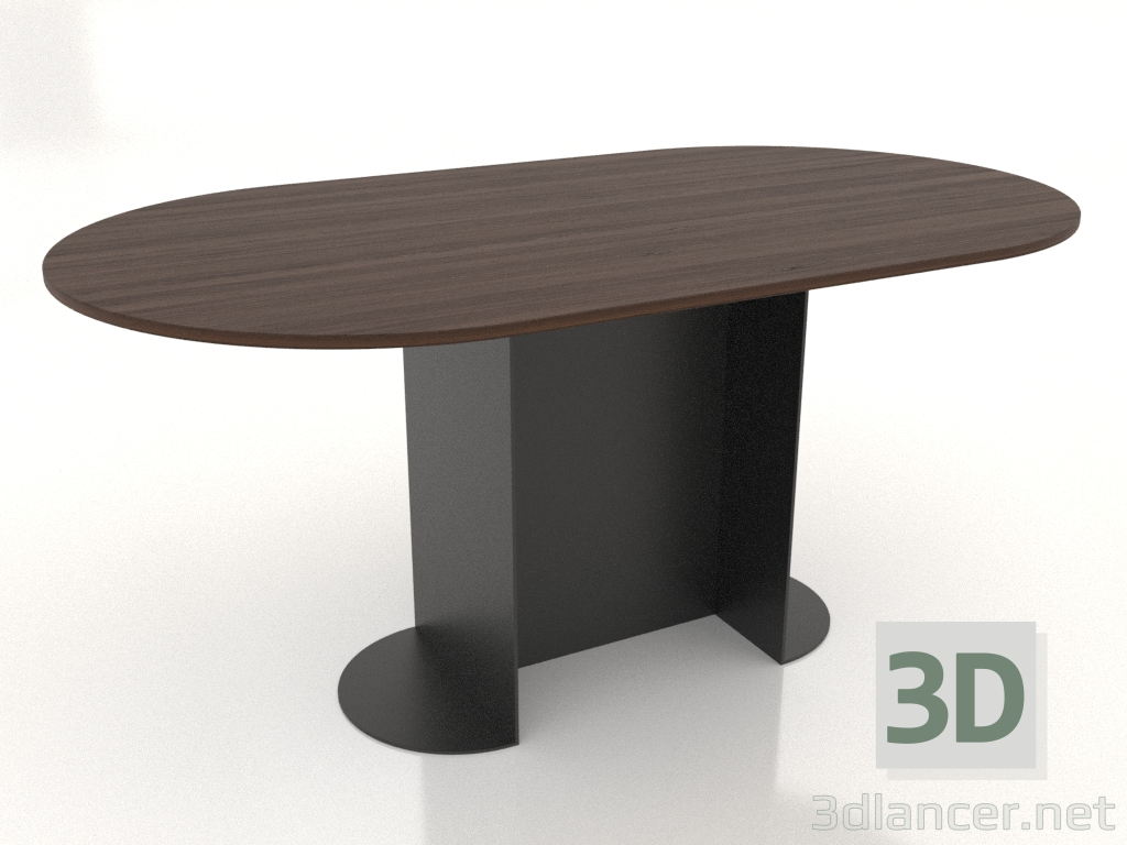 3D modeli Yemek masası OVAL 1600x900 mm (koyu ceviz) - önizleme