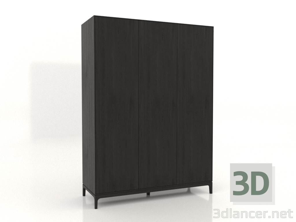 3D Modell Kleiderschrank FARGO 1600 x 600 x 2200 mm (schwarze Eiche) - Vorschau