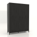 3D Modell Kleiderschrank FARGO 1600 x 600 x 2200 mm (schwarze Eiche) - Vorschau