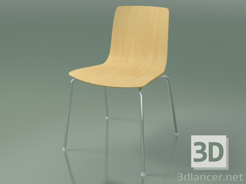 3d model Chair 3906 (4 metal legs, natural birch) - preview
