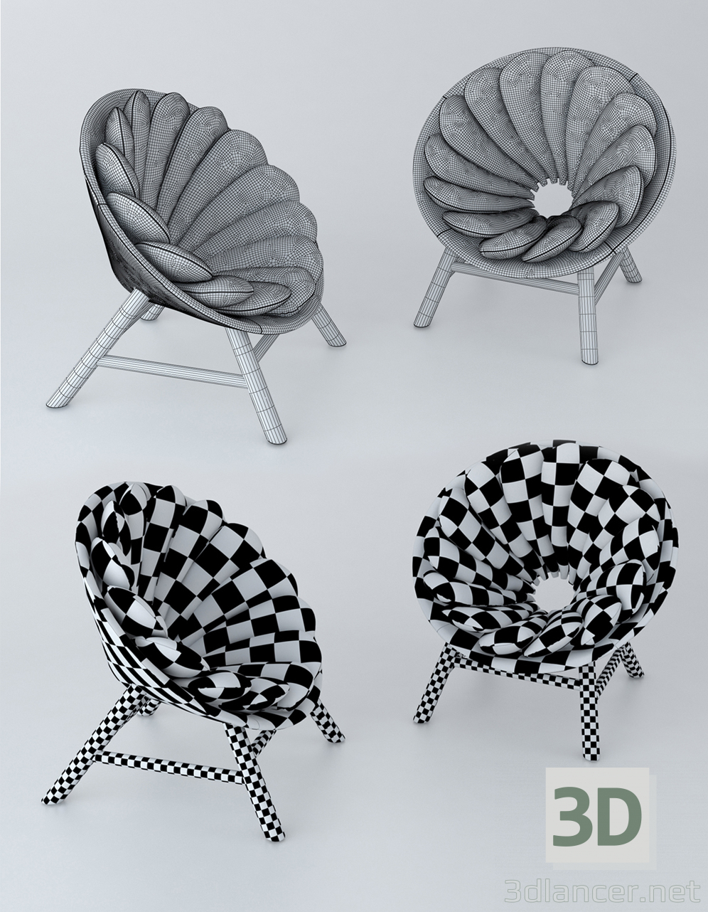 3d Quetzal Armchair by the Renowned French Designer Marc Venot.max model buy - render