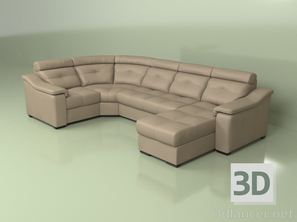 3D modeli Köşe kanepe Hilton - önizleme