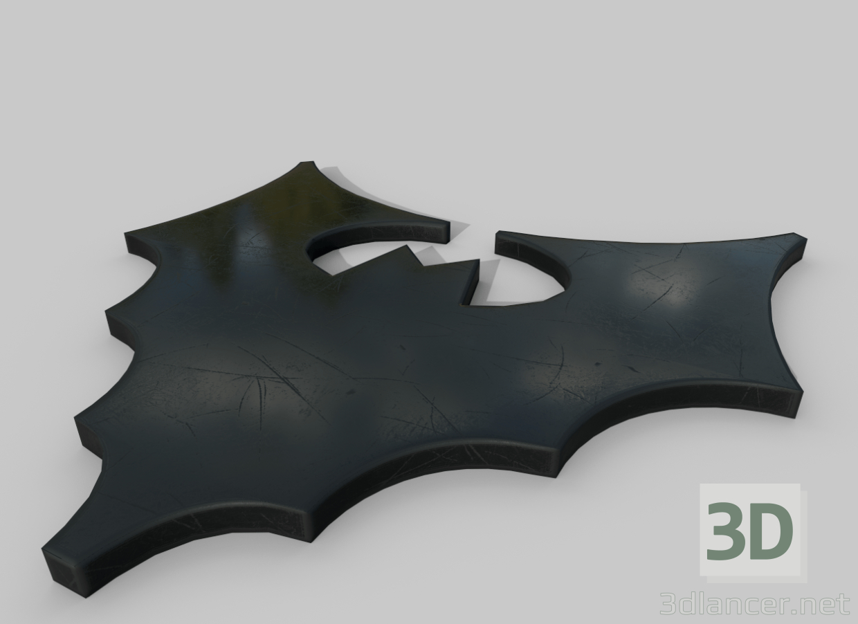 3d model silueta de murciélago - vista previa
