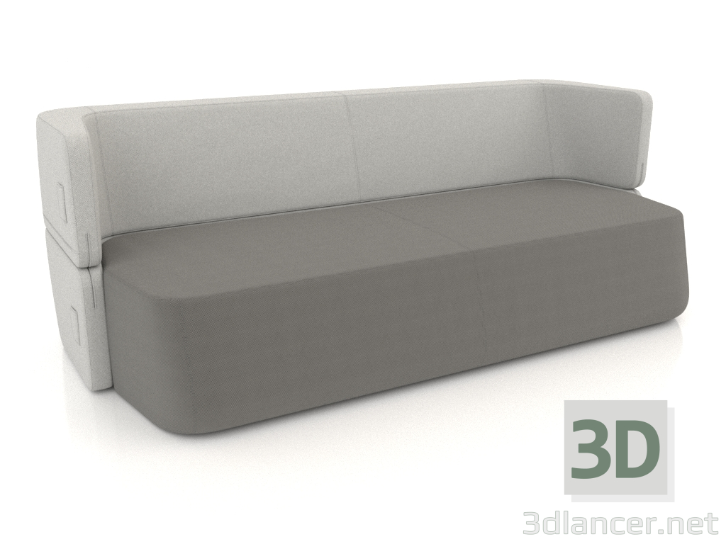 modello 3D Divano letto 3 posti (piegato) - anteprima