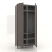 3D Modell Kleiderschrank FARGO 1050x600x2200 mm (Eiche dunkel, offen) - Vorschau