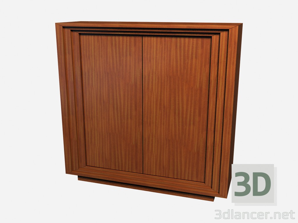 3d model Cajonera madera sin manijas art decó Hodges - vista previa