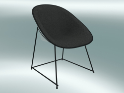 Fauteuil CUP fauteuil (1950-12, revêtement en poudre noir, blanc ABS)