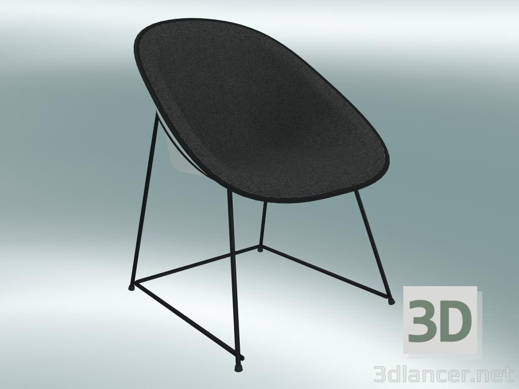 modello 3D Poltrona poltrona CUP (1950-12, verniciato a polvere nero, ABS bianco) - anteprima