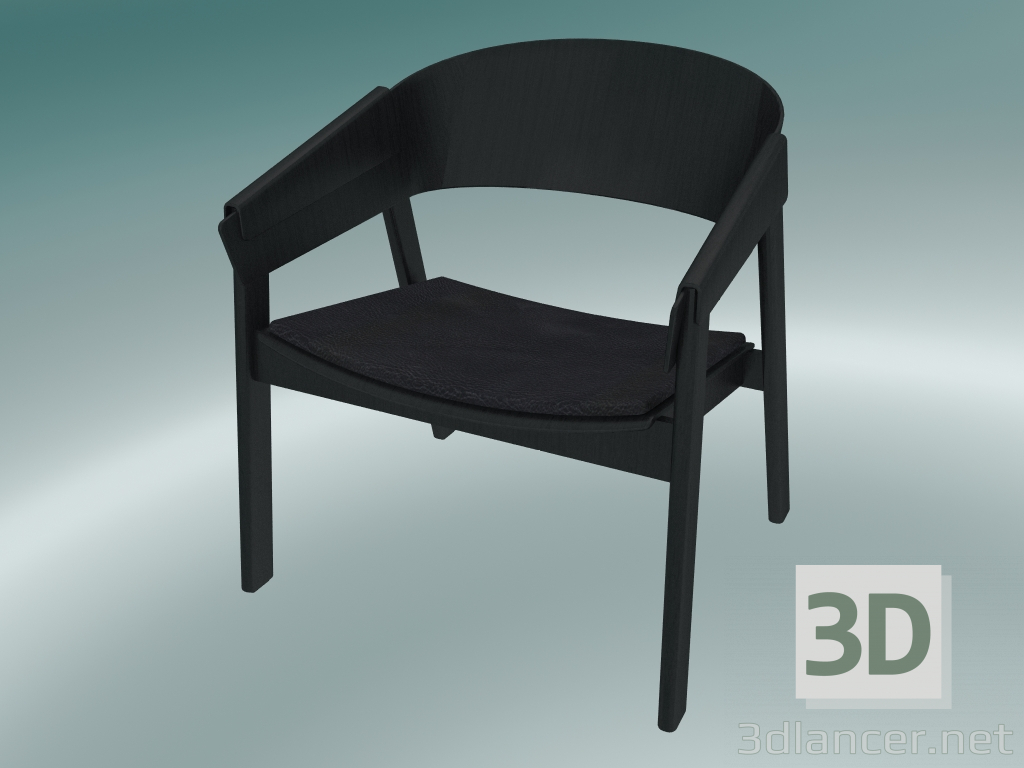 3D Modell Sesselbezug (Leder schwarz, schwarz) - Vorschau