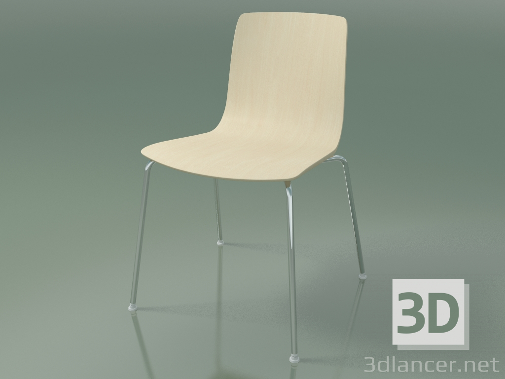 modèle 3D Chaise 3906 (4 pieds en métal, bouleau blanc) - preview