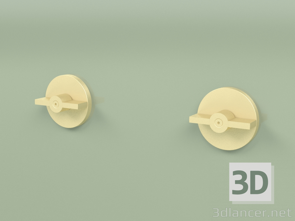3d model Wall-mounted set of 2 mixing shut-off valves (19 63 V, OC) - preview