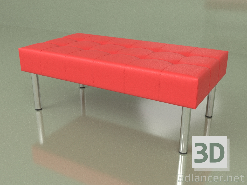 3d модель Банкетка двухместная Бизнес (Red2 leather) – превью