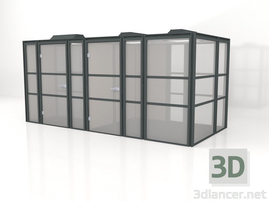 3D Modell Bürokabine Hako Meeting XL HK06 (2225X4913) - Vorschau