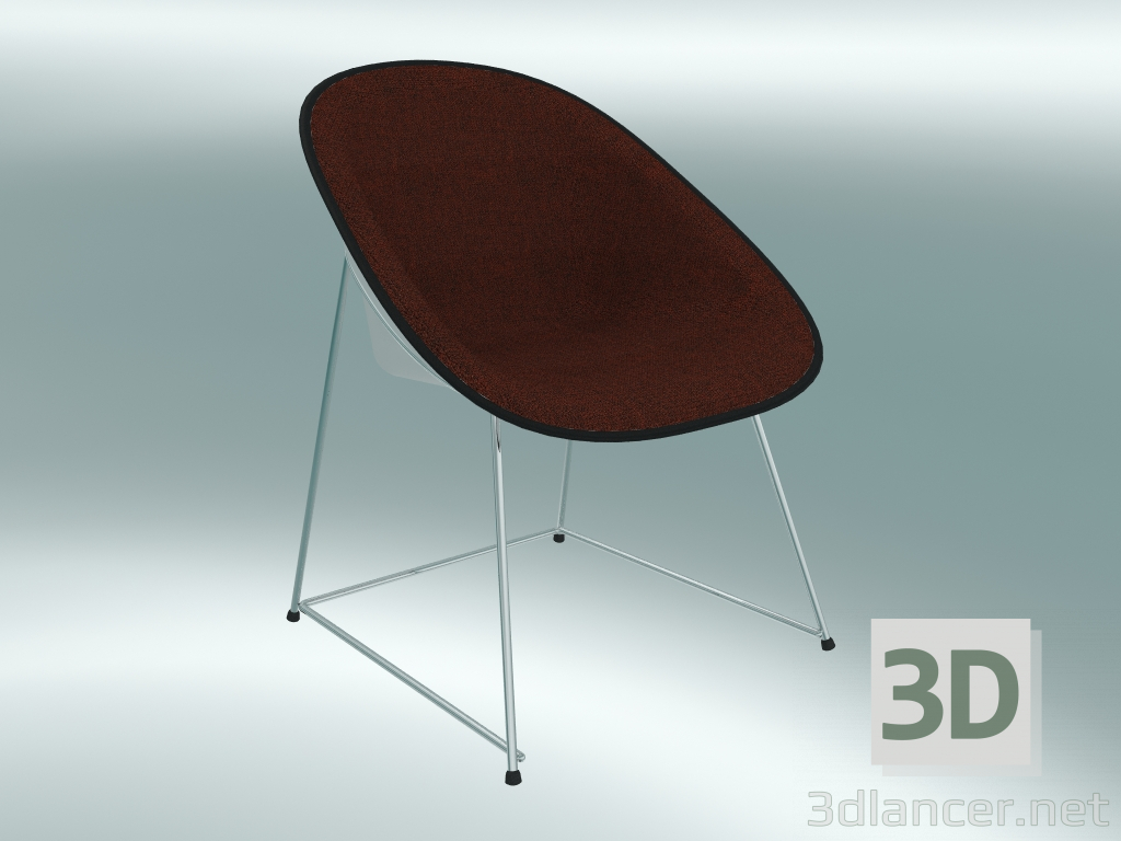 3 डी मॉडल आर्मचेयर कप आर्मचेयर (1950-12, क्रोम, एबीएस व्हाइट) - पूर्वावलोकन