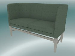 Double sofa Mayor (AJ6, H 82cm, 62x138cm, White oiled oak, Divina - 944)