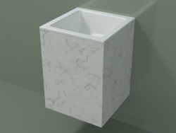Wall-mounted washbasin (02R113101, Carrara M01, L 36, P 36, H 48 cm)