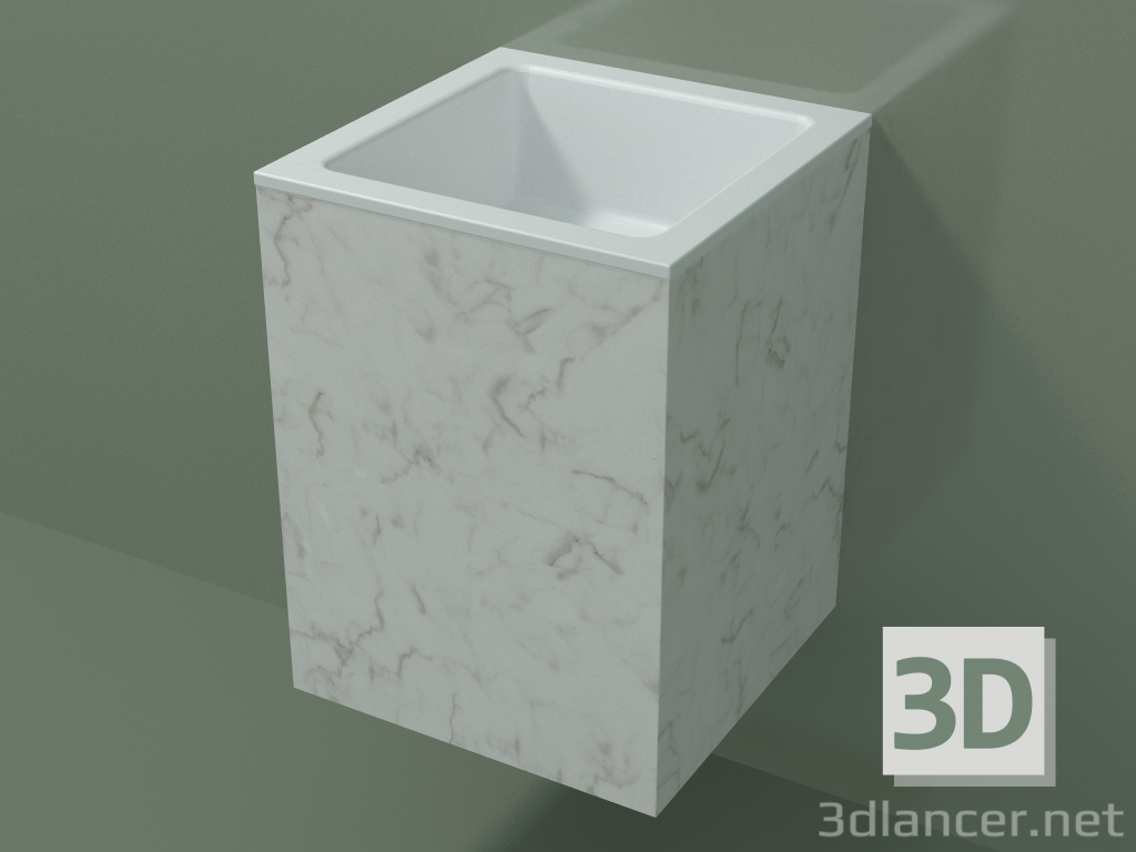 modello 3D Lavabo sospeso (02R113101, Carrara M01, L 36, P 36, H 48 cm) - anteprima