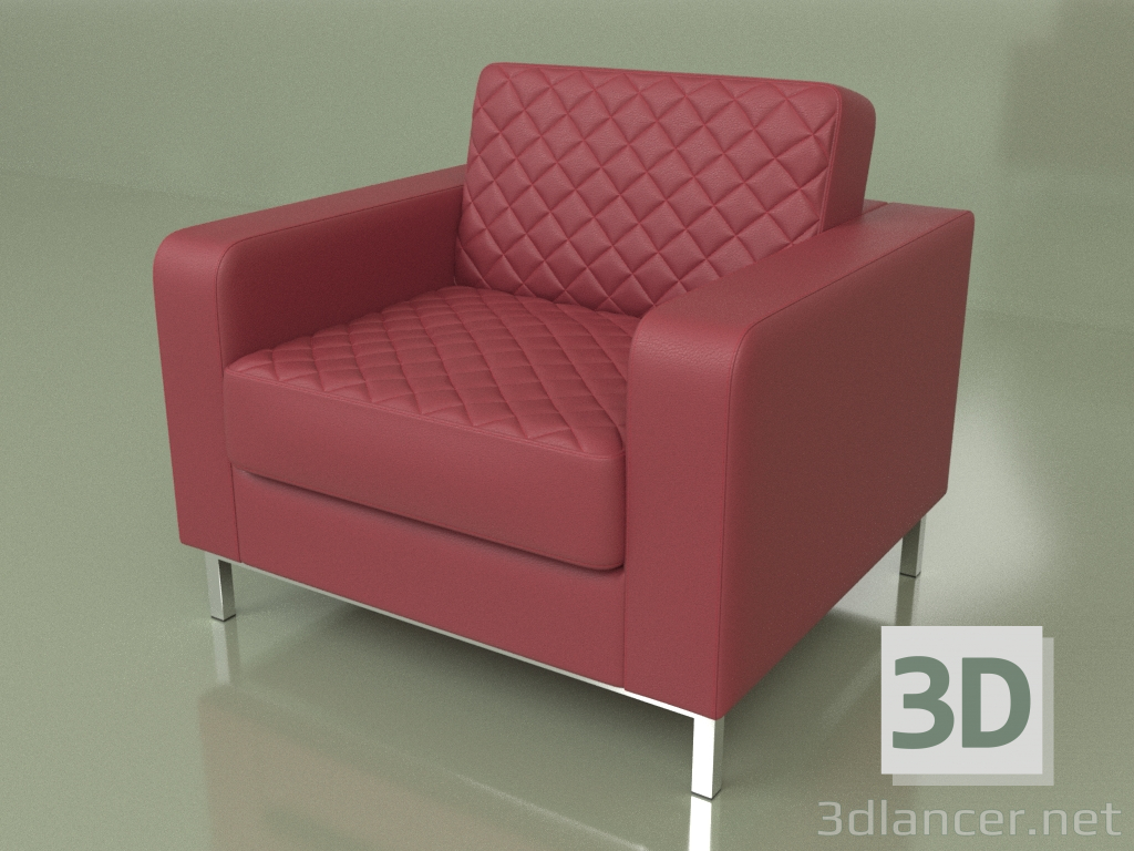 3d model Bentley armchair (Red leather) - preview