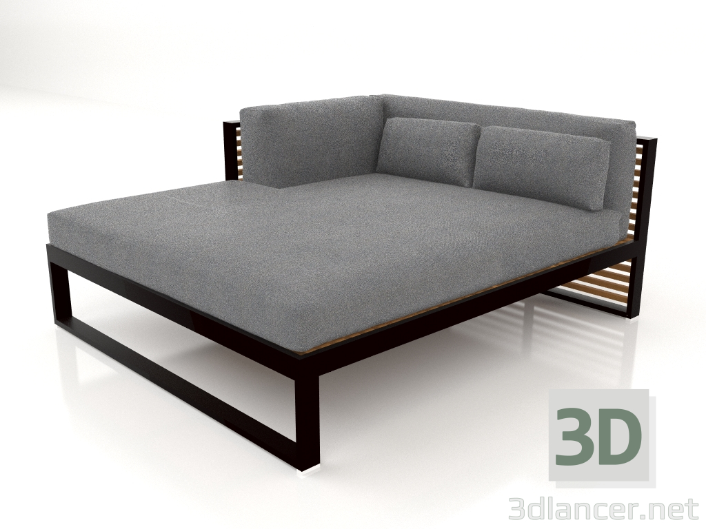 Modelo 3d Sofá modular XL, seção 2 esquerda, madeira artificial (preto) - preview