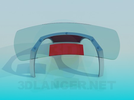 3d модель Стіл скляний – превью