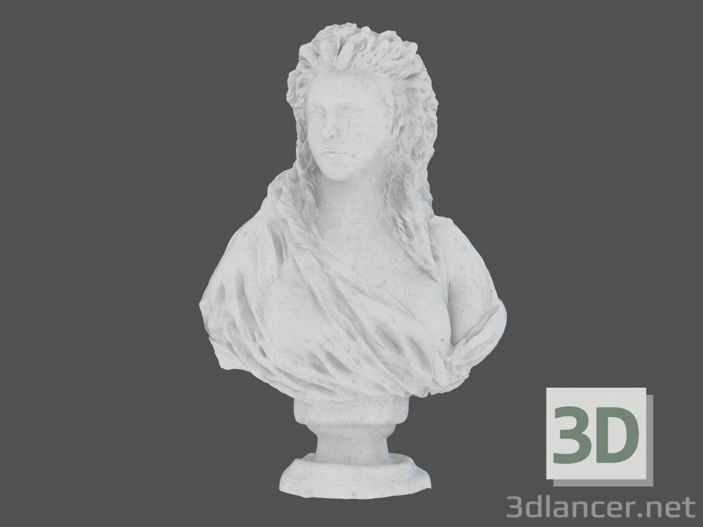 3D modeli Mermer heykel Madame de Wailly büstü - önizleme
