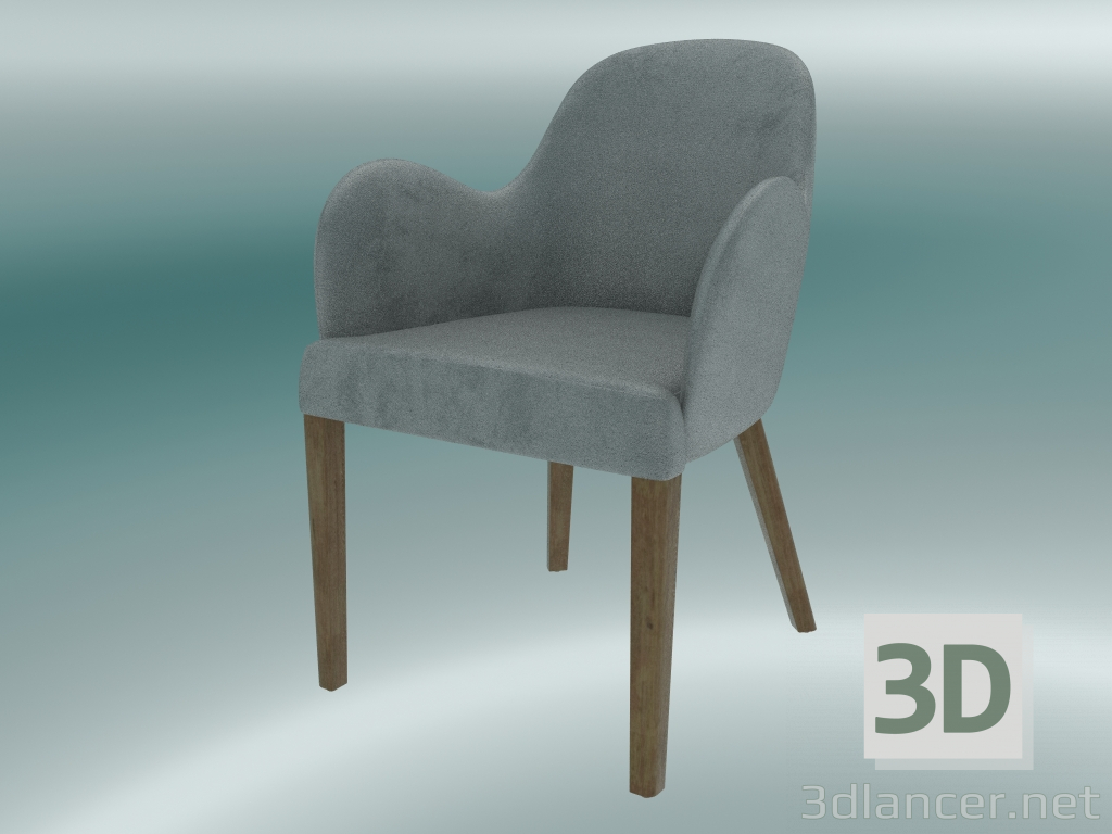 3d model Emily Half Chair (gris) - vista previa