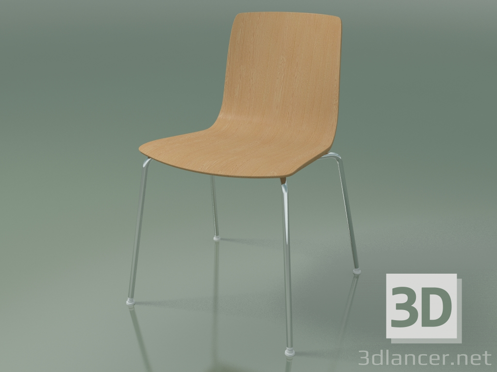 modèle 3D Chaise 3906 (4 pieds en métal, chêne) - preview