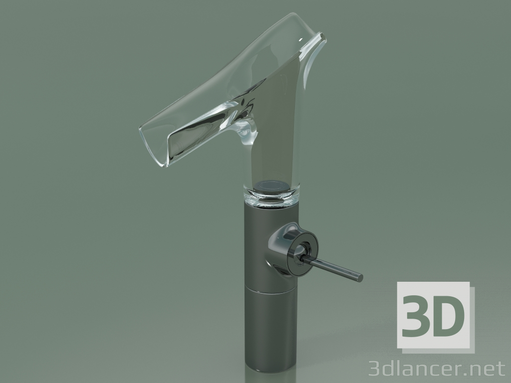 modello 3D Miscelatore lavabo 220 con bocca in vetro (12114330) - anteprima