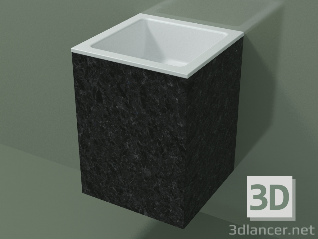 modèle 3D Lavabo suspendu (02R113101, Nero Assoluto M03, L 36, P 36, H 48 cm) - preview