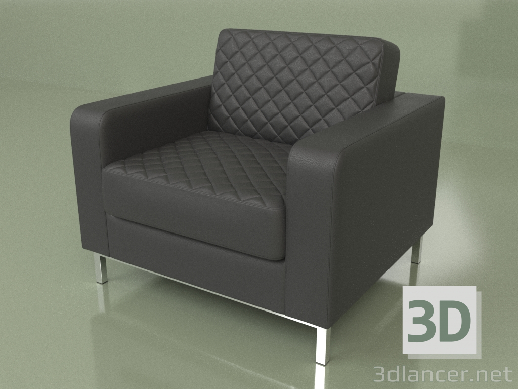 3d model Bentley armchair (Black leather) - preview