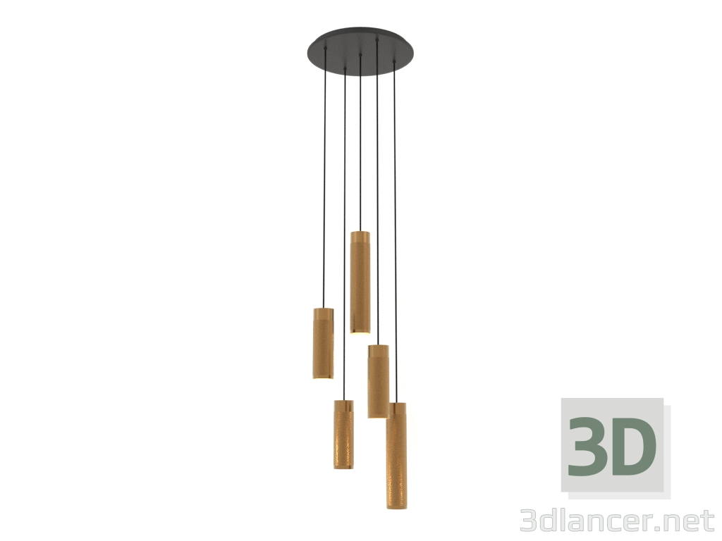 3d model Hanging cluster lamp Patrone Large (brass) - preview