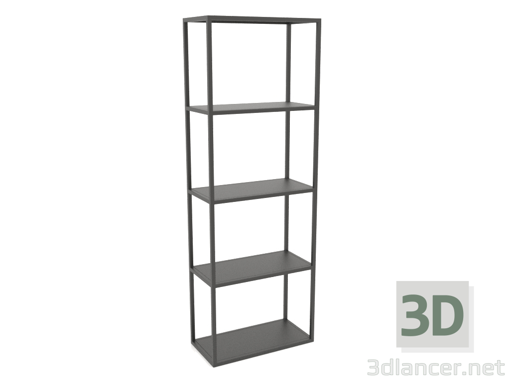 3D Modell Großes rechteckiges Regal (METALL, 60x30x170, 5 Regale) - Vorschau