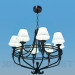 3d model Lámpara chandelier moderna de la gran sala - vista previa