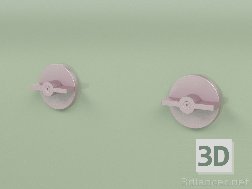 3d model Wall-mounted set of 2 mixing shut-off valves (19 63 V, OR) - preview