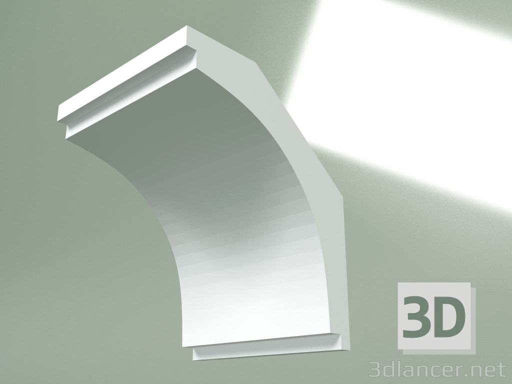 modello 3D Cornicione in gesso (zoccolo a soffitto) KT390 - anteprima