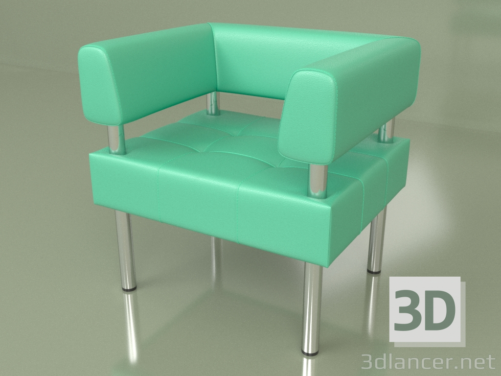 3d model Armchair Business (Green leather) - preview