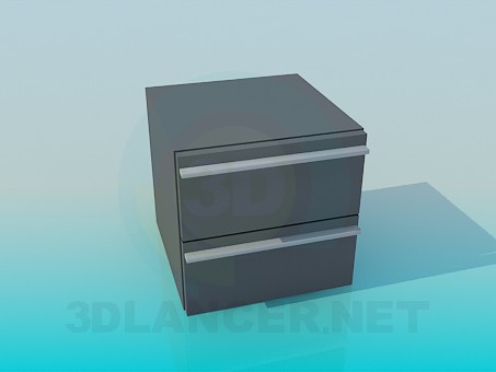 3d model Bedside table with 2 drawers - preview