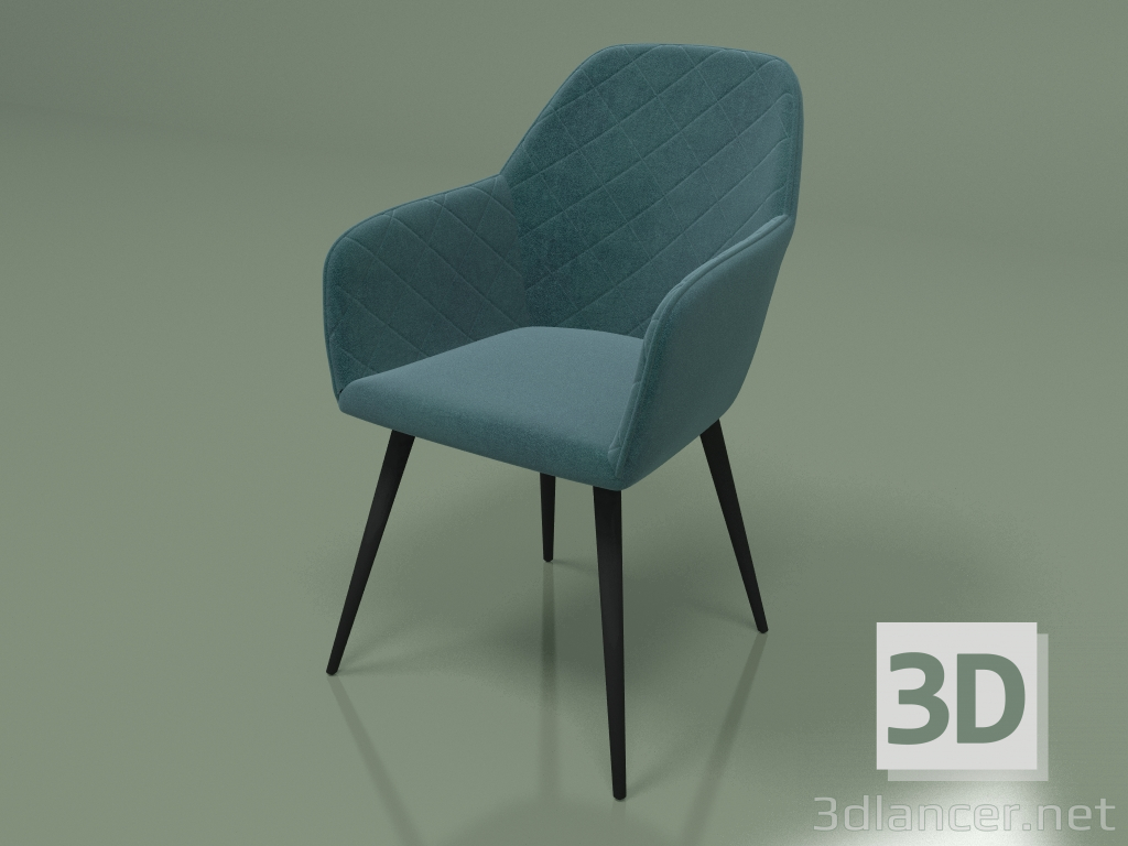 Modelo 3d Cadeira Antiba (verde azul) - preview