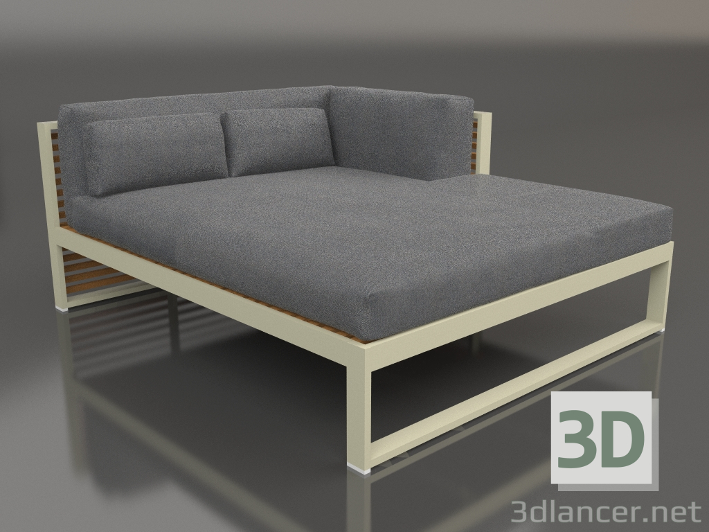 modèle 3D Canapé modulable XL, section 2 droite, bois artificiel (Gold) - preview