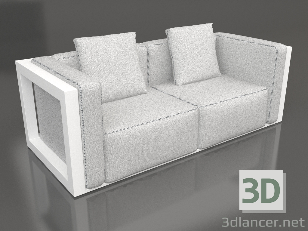 3D modeli 2 Kişilik Kanepe (Beyaz) - önizleme