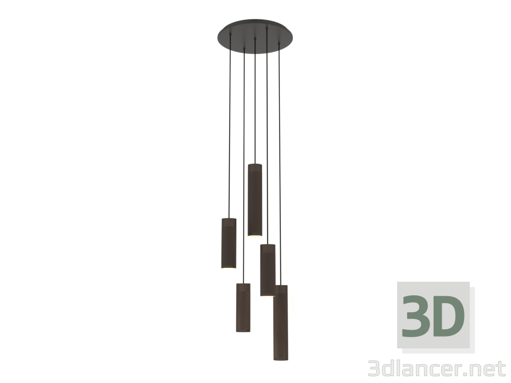 modèle 3D Lampe cluster suspendue Patrone Large (laiton marron) - preview