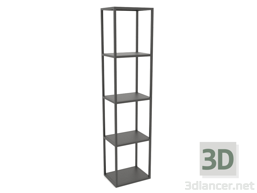 3d model Large rectangular rack (METAL, 40x30x170, 5 shelves) - preview