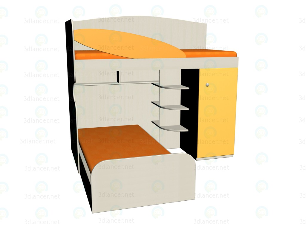 3d model LK-krovatnyj 109 bloque justo al lado de la cama - vista previa