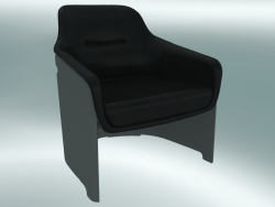 Armchair AVUS club chair (1920-12, gray, leather Florida 2002 black)
