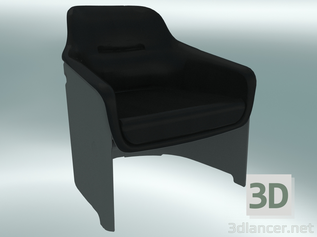 3d модель Крісло AVUS club chair (1920-12, grey, leather Florida 2002 black) – превью