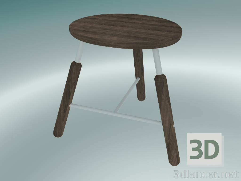 3d model Stool Norm (NA3, W 49xH 46cm, White powder coated, Smoked oiled oak) - preview