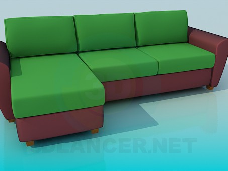 modelo 3D Sofá de dos colores - escuchar modelo 3D Sofá de dos colores - escuchar